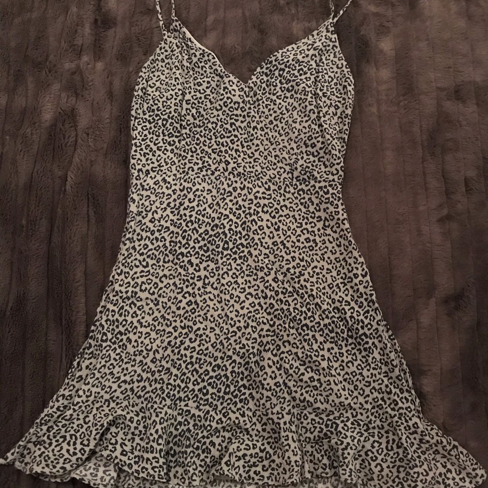 All in favor green leopard print dress